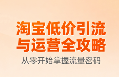 淘宝低价引流与运营全攻略(更新9月)-瀚洪创业网