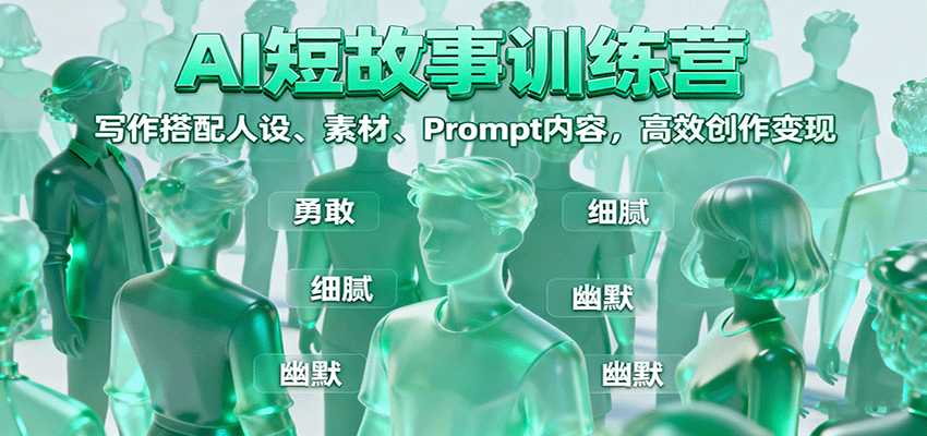AI短故事训练营：写作搭配人设、素材、Prompt内容，高效创作变现-瀚洪创业网