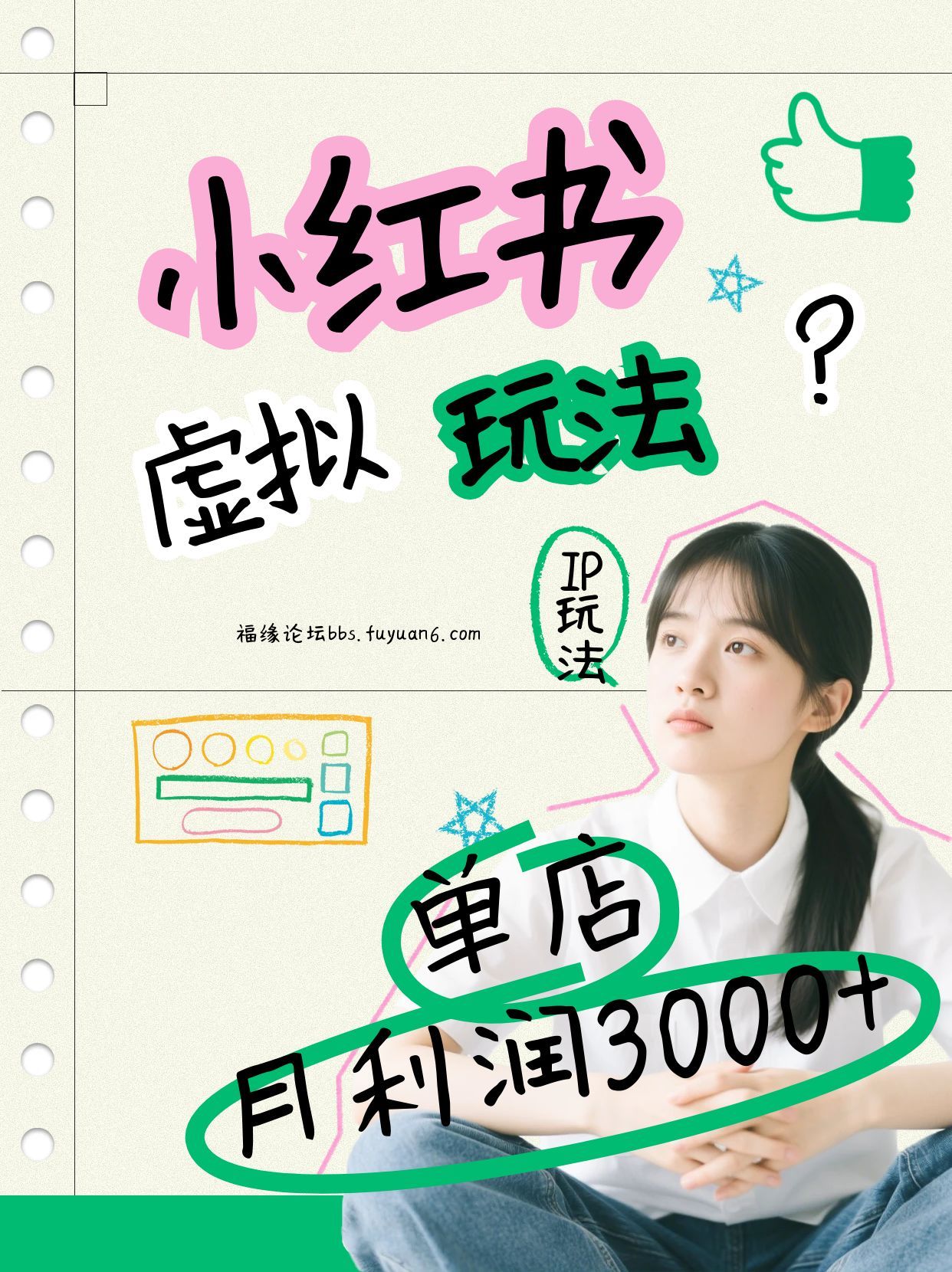 小红书虚拟玩法(铺货流和单品玩法)，单店月利润3000+，IP打法+原创商品(0违规)-瀚洪创业网