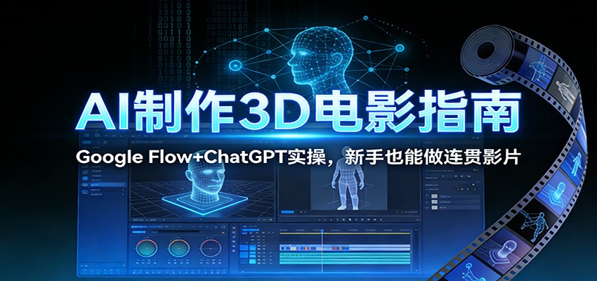 AI制作3D电影指南：Google Flow+ChatGPT实操，新手也能做连贯影片-瀚洪创业网