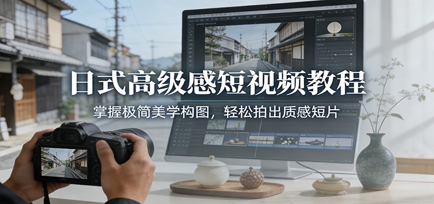 日式高级感短视频教程：掌握极简美学构图，轻松拍出质感短片-瀚洪创业网