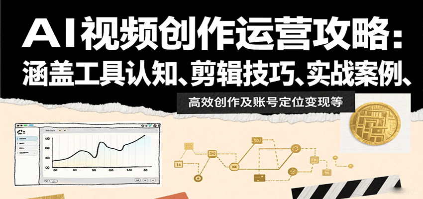 AI视频创作运营攻略：涵盖工具认知、剪辑技巧、实战案例、高效创作及账号定位变现等-瀚洪创业网