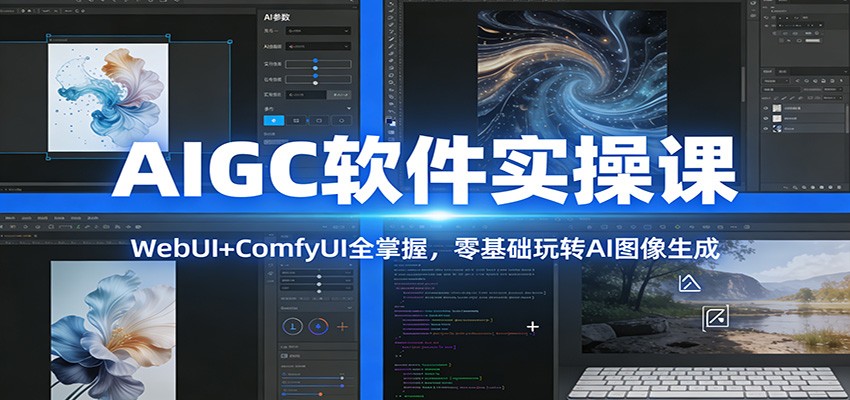 AIGC软件实操课：WebUI+ComfyUI全掌握，零基础玩转AI图像生成-瀚洪创业网
