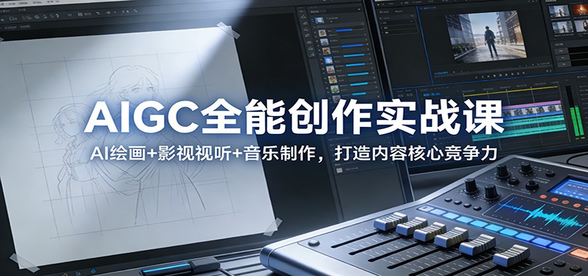 AIGC全能创作实战课：AI绘画+影视视听+音乐制作，打造内容核心竞争力-瀚洪创业网