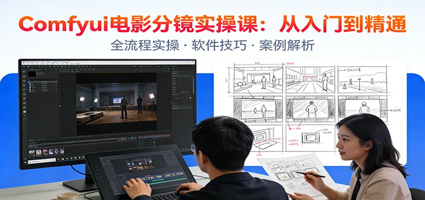 ComfyUI电影分镜实操课：分镜一致性，全流程AI视频制作，零基础也能做专业分镜-瀚洪创业网