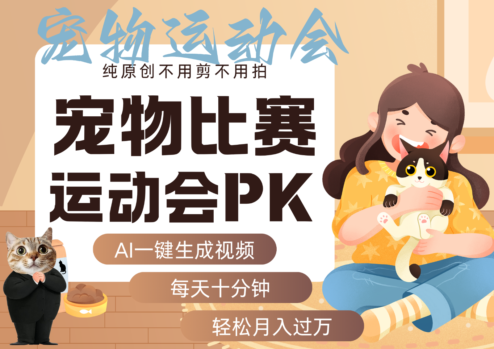 AI萌宠运动员跳水 射击 篮球 足球比赛 每天十分钟 附详细提示词文案库 代替做…-瀚洪创业网