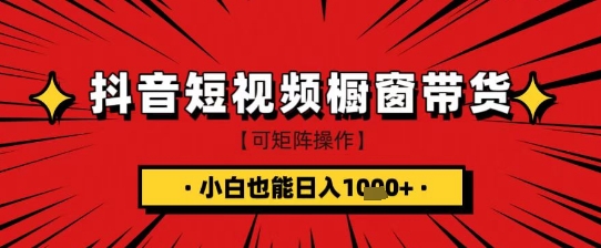 抖音短视频食品橱窗带货，小白轻松上手日入1k+【揭秘】-瀚洪创业网