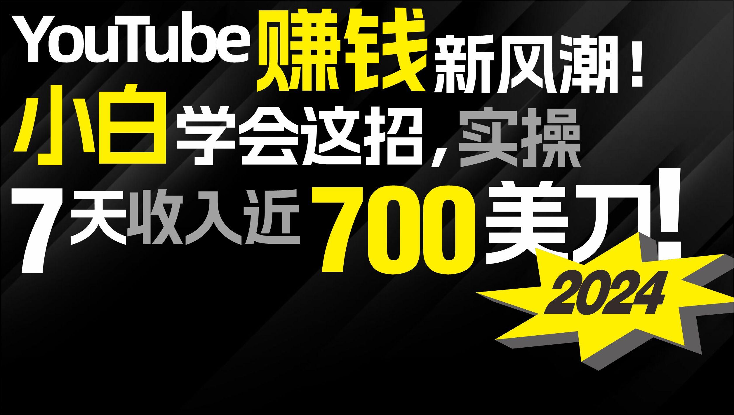 (9647期)2024 YouTube赚钱新风潮！小白学会这招，7天收入近7百美金！-瀚洪创业网