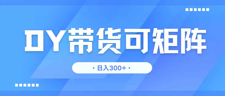 DY带货，日入300＋矩阵无上限-瀚洪创业网