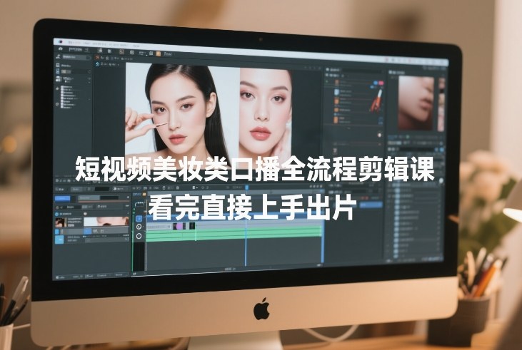 短视频美妆类口播全流程剪辑课，看完直接上手出片-瀚洪创业网