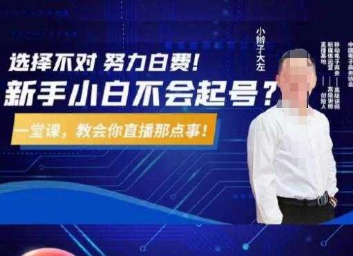 大左教您从0到1做直播带货，选择不对，努力白费，5小时课程搞定那点事，解决你起号问题-瀚洪创业网
