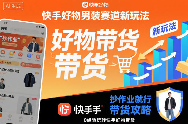 快手好物男装赛道新玩法，抄作业就行，0经验玩转快手好物带货-瀚洪创业网