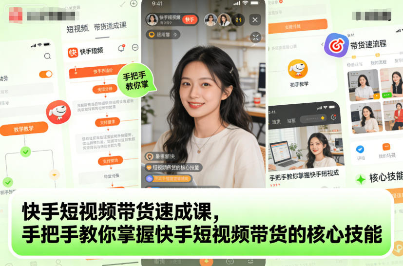 快手短视频带货速成课，手把手教你掌握快手短视频带货的核心技能-瀚洪创业网