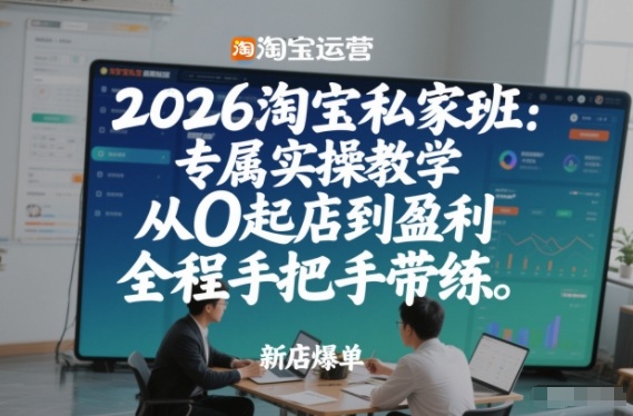 2026淘宝私家班：专属实操教学，从0起店到盈利，全程手把手带练(更新)-瀚洪创业网