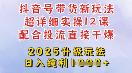 2025全新升级抖音带货玩法，一天纯利四位数，从剪辑到选品再到发布投流，超详细玩法揭秘-瀚洪创业网