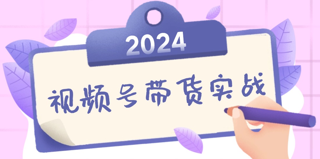 2024视频号最新带货实战课：无人直播/书单号卖货/个人IP口播 (附资料素材-瀚洪创业网