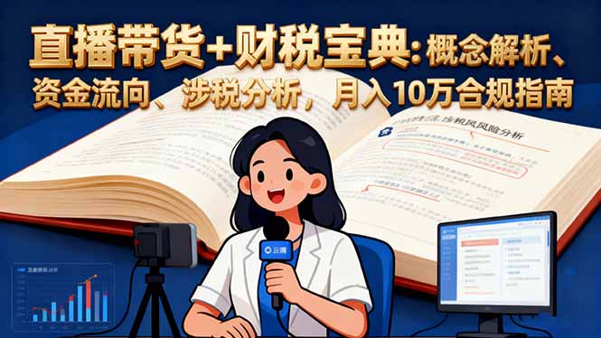 直播带货+财税宝典：概念解析、资金流向、涉税分析，月入10万合规指南-瀚洪创业网