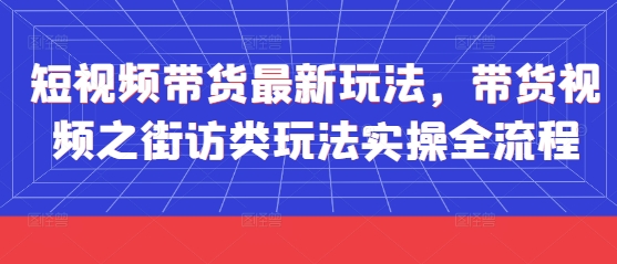 短视频带货最新玩法，带货视频之街访类玩法实操全流程-瀚洪创业网