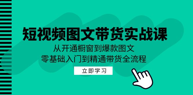 短视频图文带货实战课：从开通橱窗到爆款图文，零基础入门到精通带货-瀚洪创业网