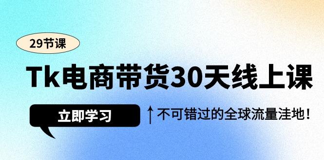 (9463期)Tk电商带货30天线上课，不可错过的全球流量洼地(29节课)-瀚洪创业网