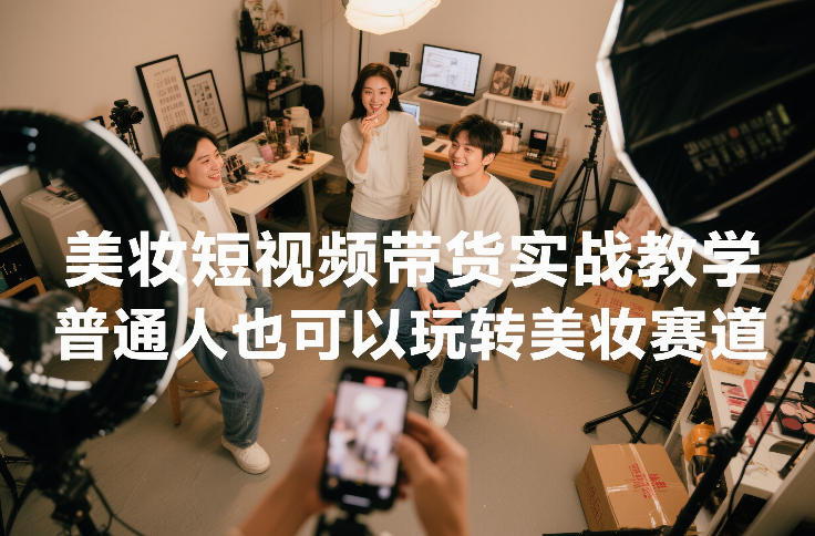 美妆短视频带货实战教学，普通人也可以玩转美妆赛道-瀚洪创业网