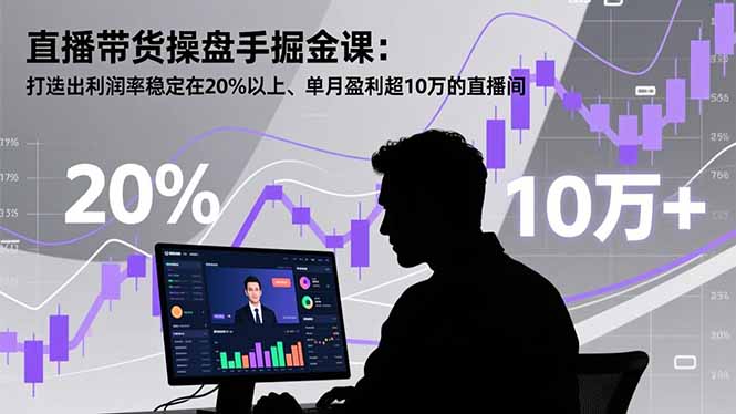 直播带货操盘手掘金课：打造出利润率稳定在20%以上、单月盈利超10万的直播间-瀚洪创业网