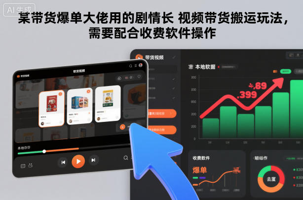 某带货爆单大佬用的剧情长视频带货搬运玩法，需要配合收费软件操作-瀚洪创业网