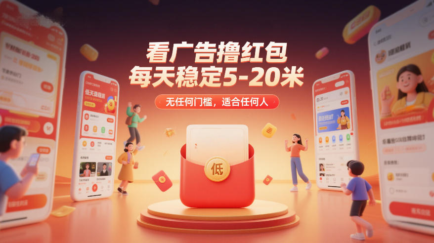 看广告撸红包，每天稳定5-20米，无任何门槛，适合任何人-瀚洪创业网
