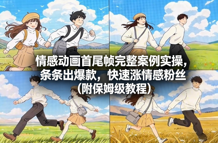 情感动画首尾帧完整案例实操，条条出爆款，快速涨情感粉丝(附保姆级教程)-瀚洪创业网