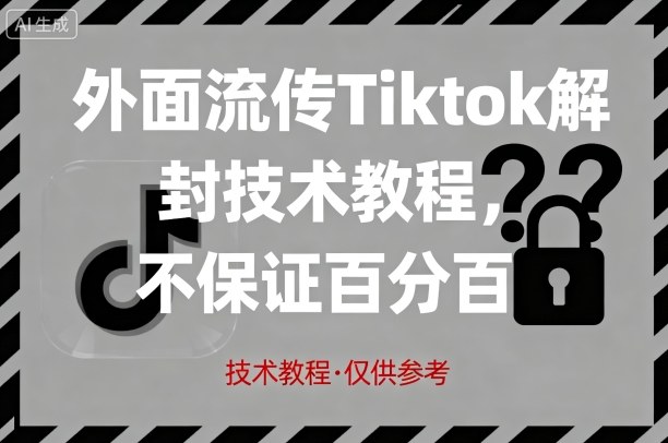 外面流传Tiktok解封技术教程，不保证百分百，具体自测-瀚洪创业网