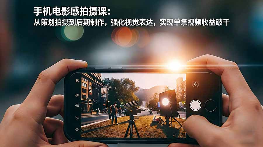 手机电影感拍摄课：从策划拍摄到后期制作，强化视觉表达，实现单条视频收益破千-瀚洪创业网