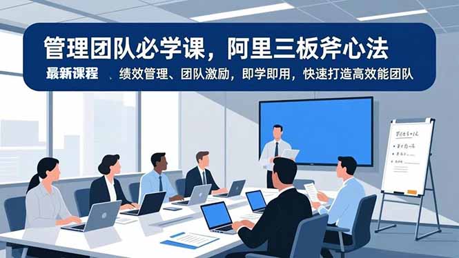 管理团队必学课，阿里三板斧心法、绩效管理、团队激励，即学即用，快速打造高效能团队-瀚洪创业网