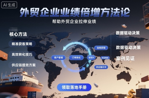 外贸企业业绩倍增方法论，帮助外贸企业拉伸业绩-瀚洪创业网