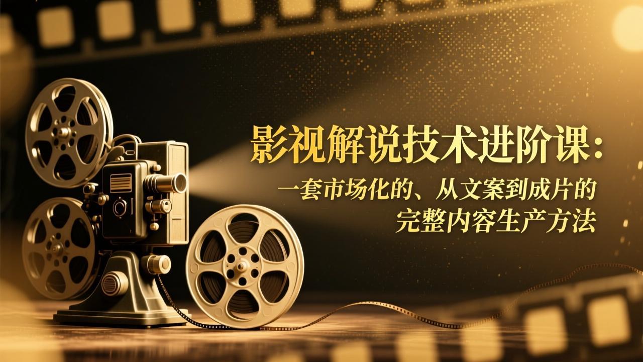 影视解说技术进阶课：一套市场化的、从文案到成片的完整内容生产方法-瀚洪创业网