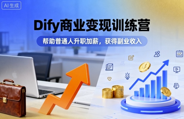 Dify商业变现训练营，帮助普通人升职加薪，获得副业收入-瀚洪创业网