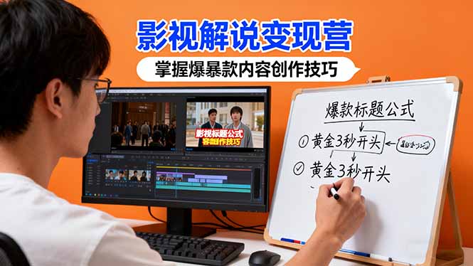影视解说变现营：通过30+实战案例爆款内容创作技巧，掌握影视解说盈利密码-瀚洪创业网