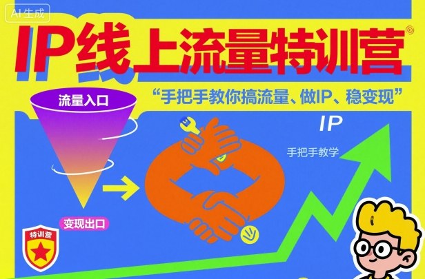 IP线上流量特训营，手把手教你搞流量、做IP、稳变现-瀚洪创业网