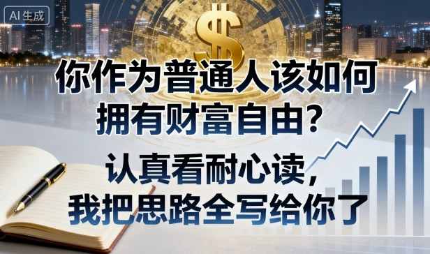 付费文章：你作为普通人该如何拥有财富自由？认真看耐心读，我把思路全写给你了-瀚洪创业网