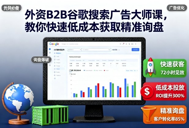外资B2B谷歌搜索广告大师课，教你快速低成本获取精准询盘-瀚洪创业网