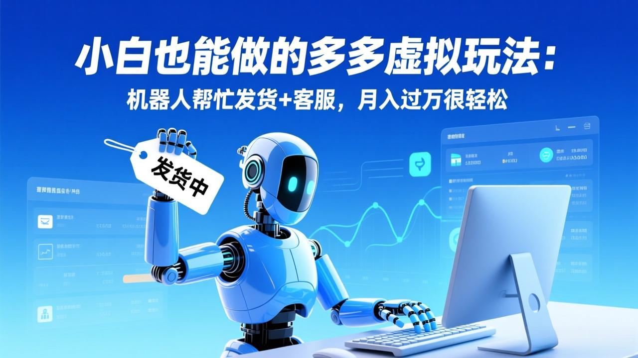 小白也能做的多多虚拟玩法：机器人帮忙发货+客服，月入过万很轻松-瀚洪创业网