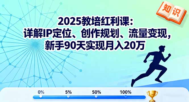 2025教培红利课：详解IP定位、创作规划、流量变现，新手90天实现月入20万-瀚洪创业网