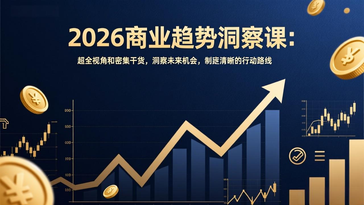 2026商业趋势洞察课：超全视角和密集干货，洞察未来机会，制定清晰的行动路线-瀚洪创业网