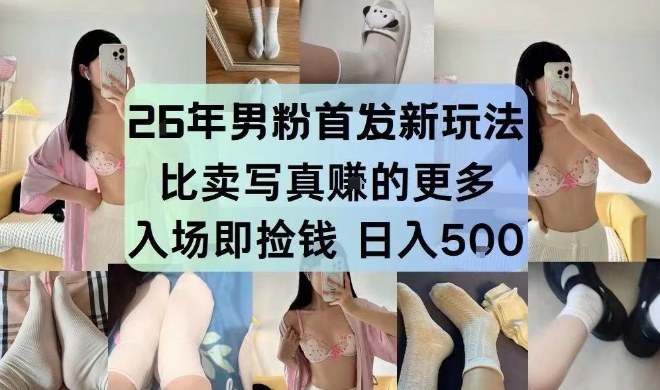 26年男粉首发最新3.0玩法，独此一家，比卖写真賺的更多，入场即捡钱，日入5张【揭秘】-瀚洪创业网