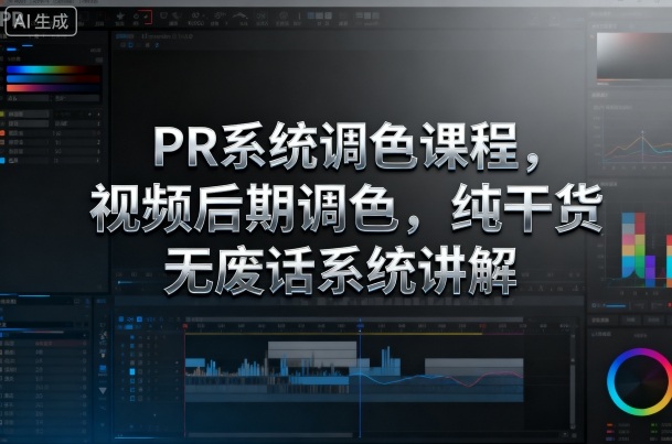PR系统调色课程，视频后期调色，纯干货无废话系统讲解-瀚洪创业网