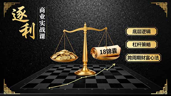 《逐 利》商业实战课，底层逻辑、杠杆策略、18锦囊，跨周期财富心法-瀚洪创业网