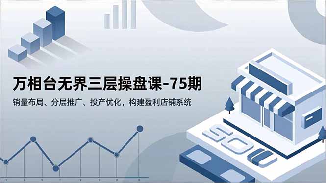 万相台无界三层操盘课-75期，销量布局、分层推广、投产优化，构建盈利店铺系统-瀚洪创业网
