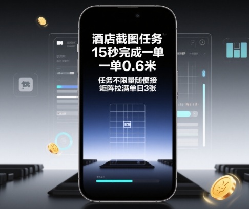 酒店截图任务，15秒完成一单，一单0.6米，任务不限量随便接，矩阵拉满单日3张【揭秘】-瀚洪创业网