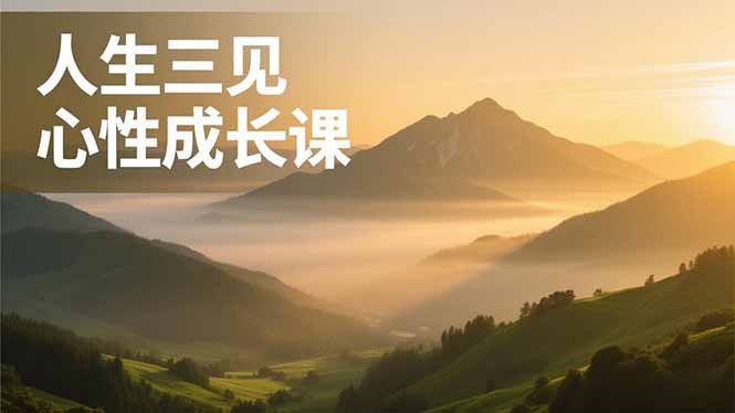 人生三见心性成长课，见天地众生自己，搞透人性安顿身心，活出清晰自我，内在富足无价-瀚洪创业网