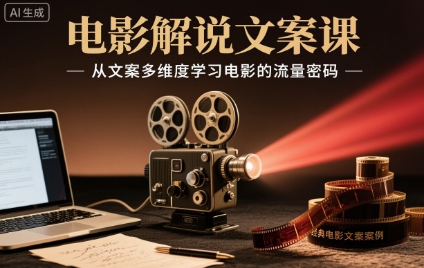 电影解说文案课，从文案多维度学习电影的流量密码-瀚洪创业网