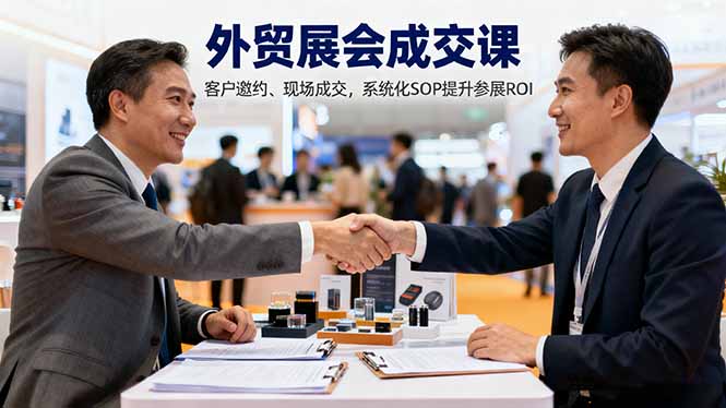 外贸展会成交课，含目标制定、客户邀约、现场成交，系统化SOP提升参展ROI-瀚洪创业网
